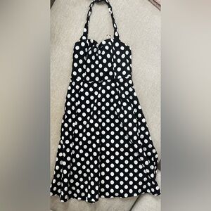 Black and White Polka Dot Halter Dress